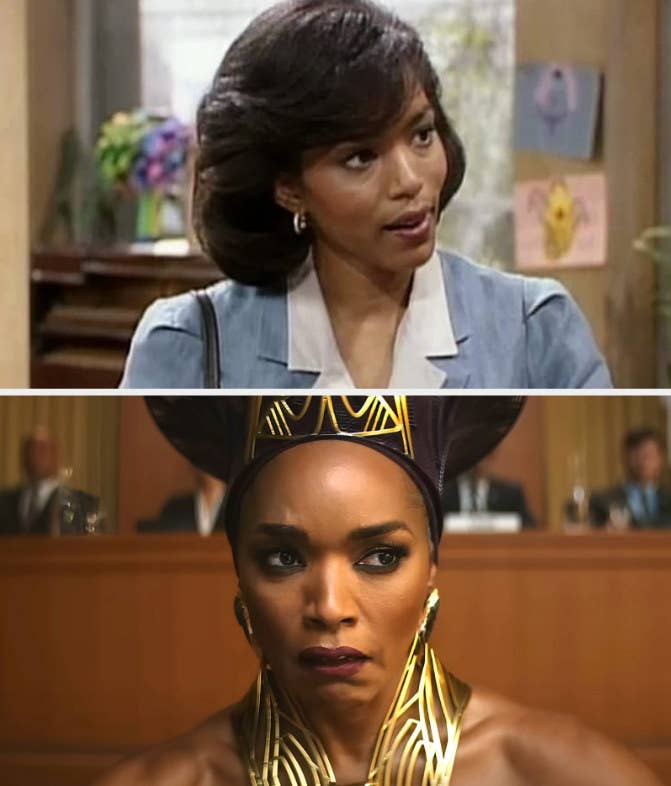 Above, a closeup of her in The Cosby Show; below, a closeup of her speech in Black Panther: Wakanda Forever