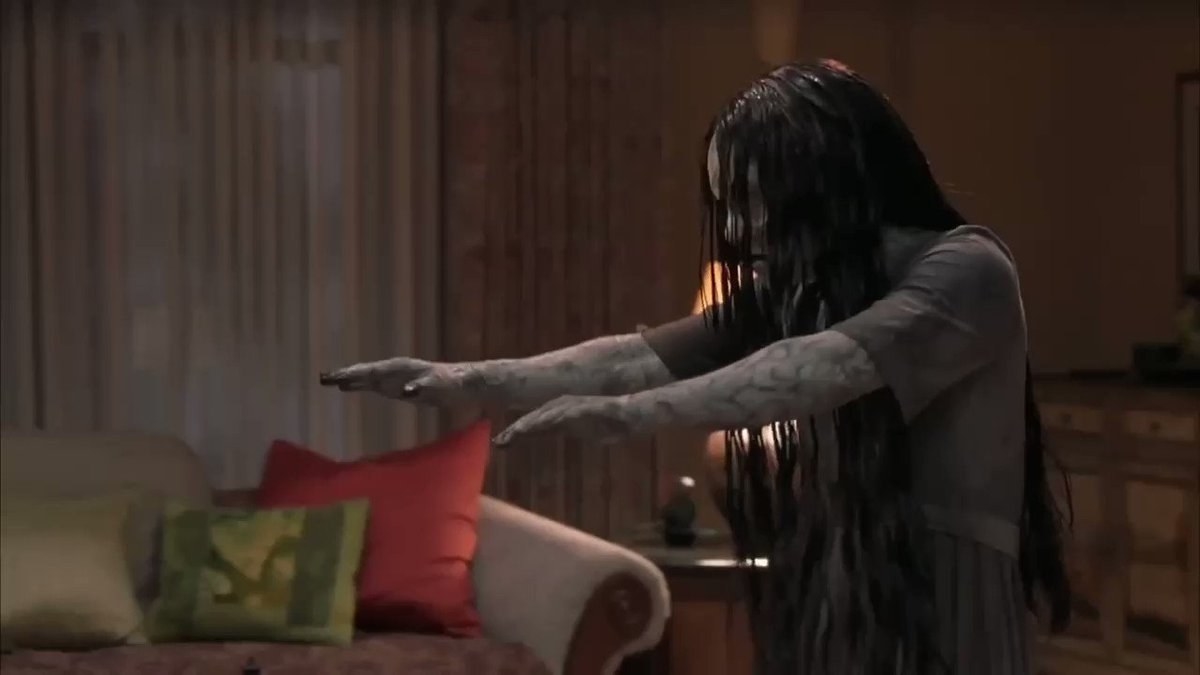 scene from the movie where the girl is coming out the TV