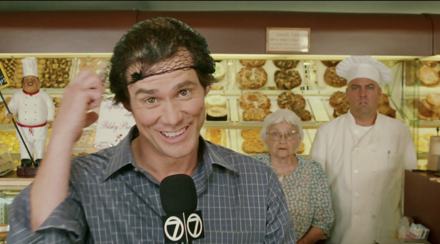 scene from the movie where he reports in a bagel shop