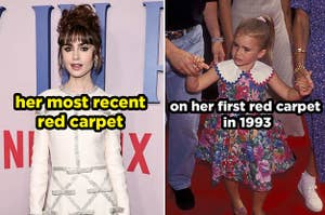 Lily Collins then vs. now