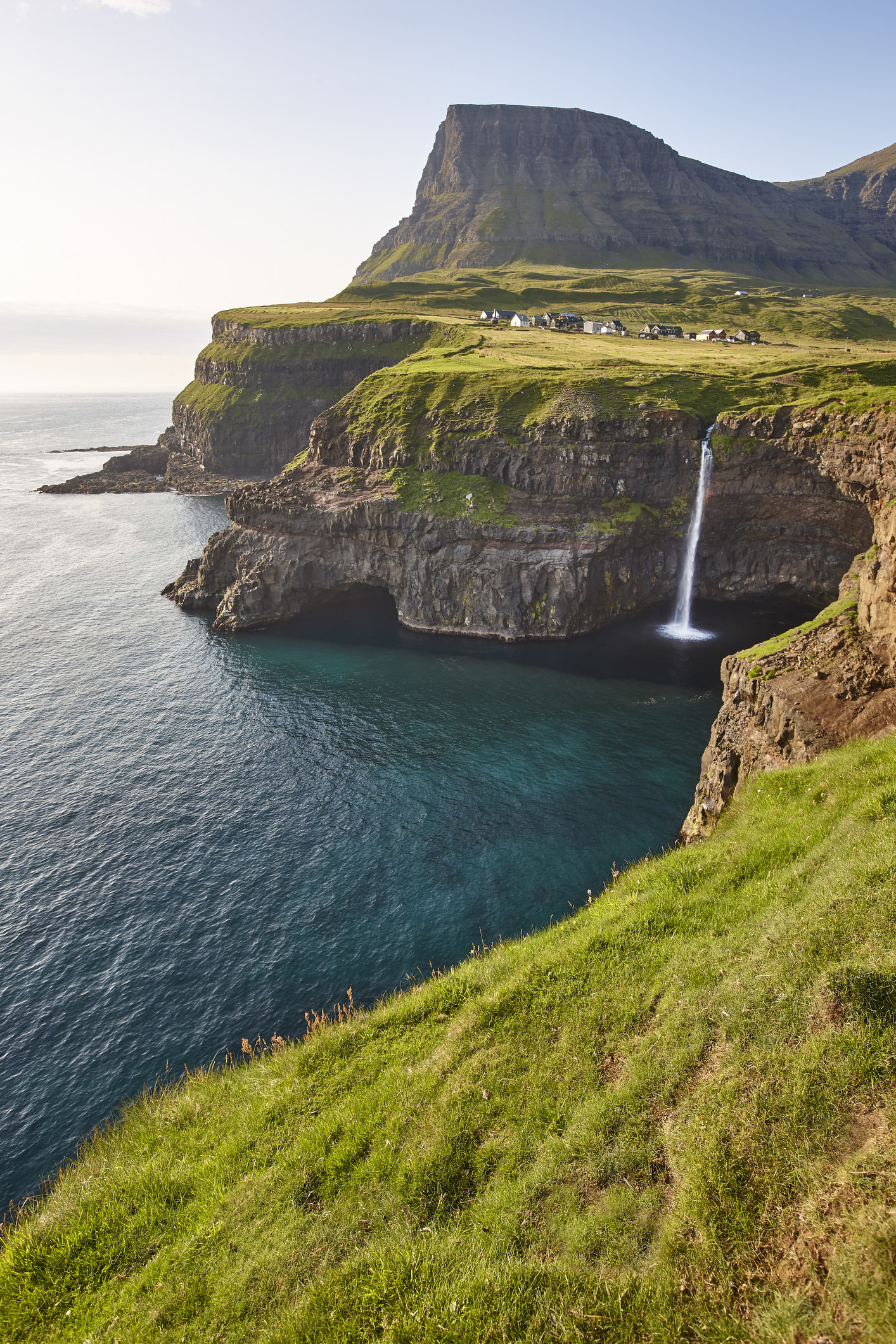 A waterfall in the Faroe Islands