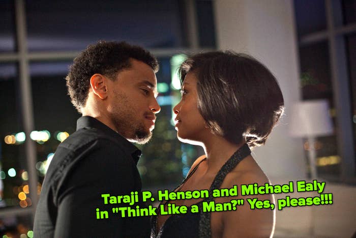 Taraji P. Henson and Michael Ealy about to kiss in &quot;Think Like a Man&quot;