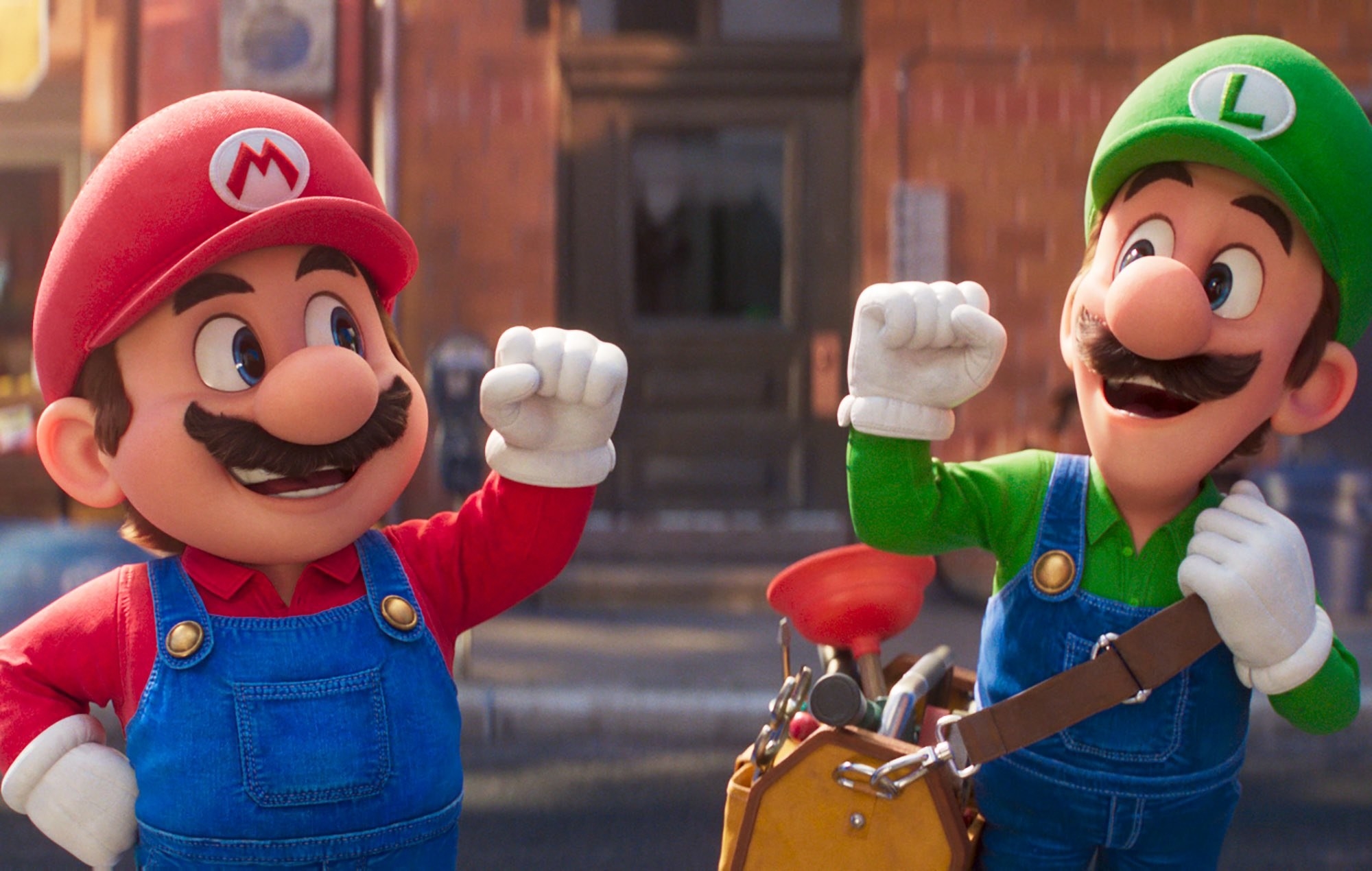 Mario and Luigi fist pumping