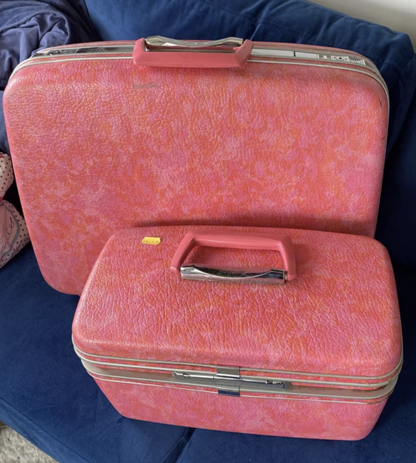 Pink suitcases