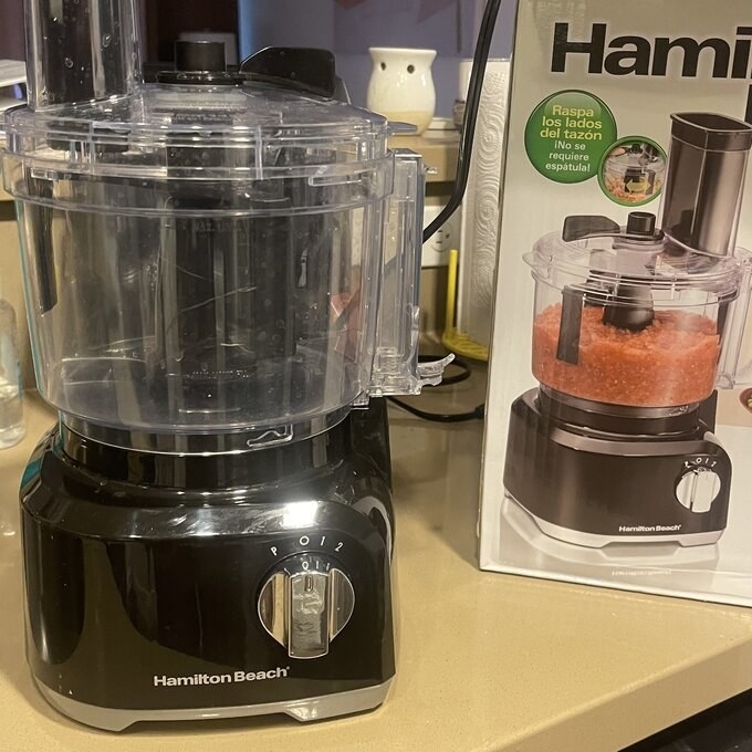The food processor on a counter