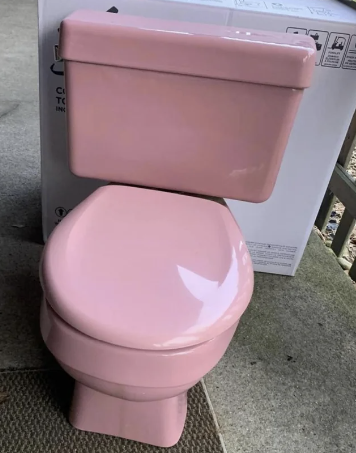 A pink toilet