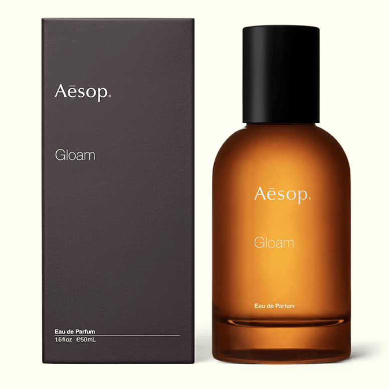 gold bottle of the Aesop Gloam Eau de Parfum