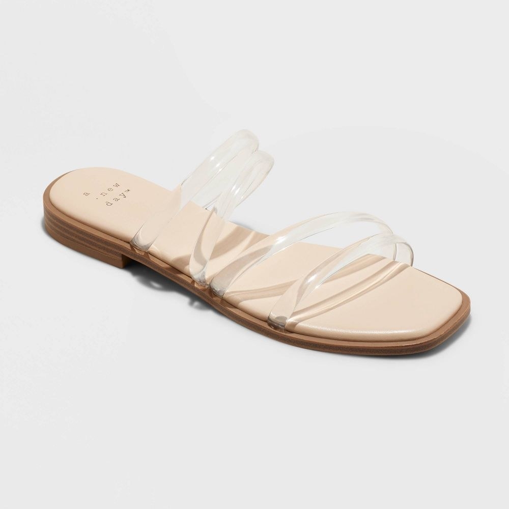 flat sandals with clear straps