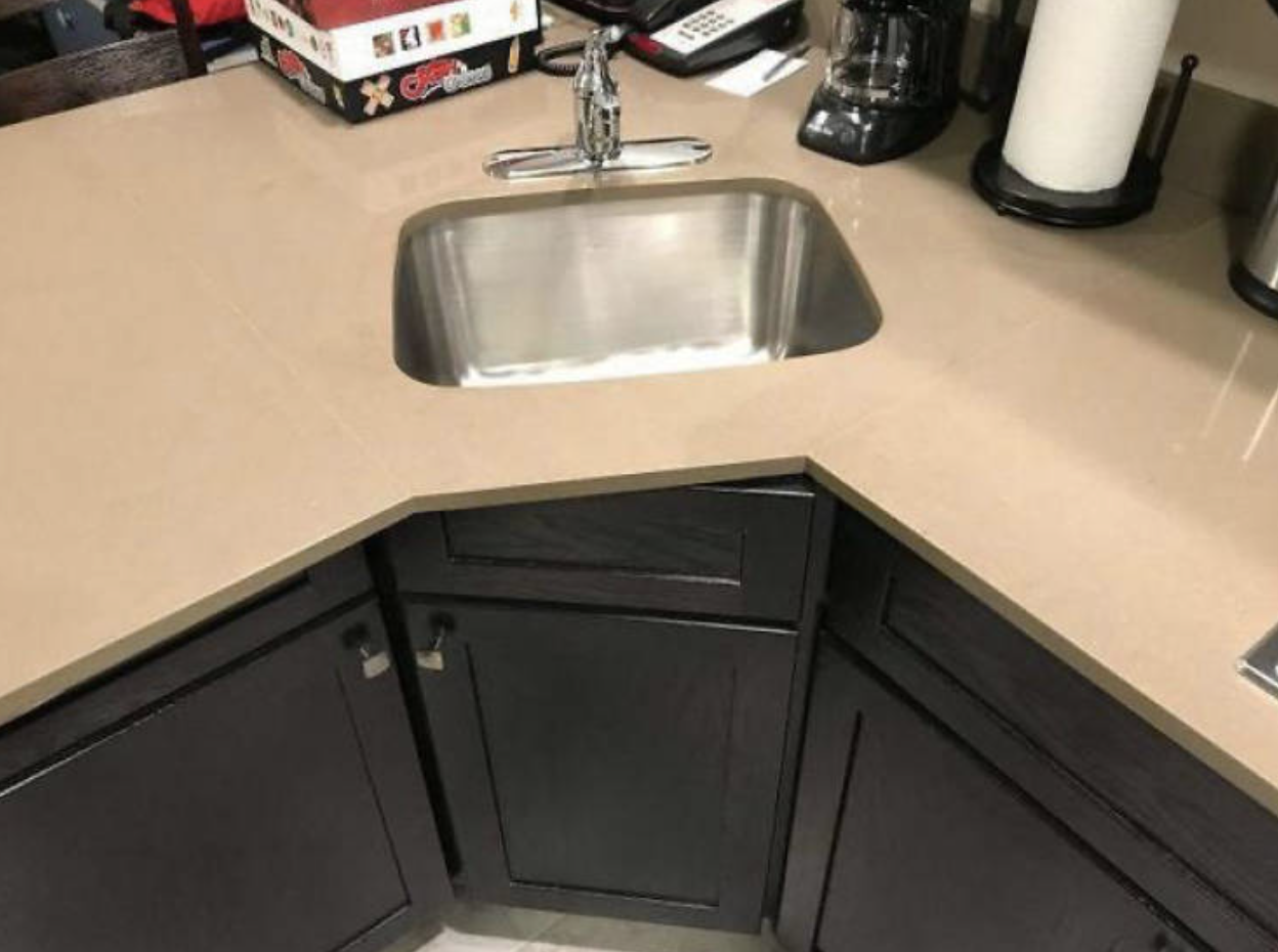 A tiny, crooked sink