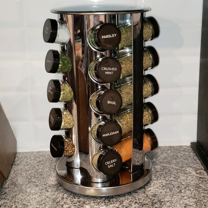 The spices/spice rack on display