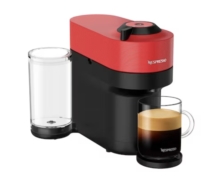 the black and red VirtuoPop+ Nespresso coffee machine