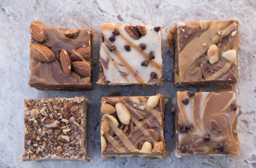 the square chocolate fudge with nuts