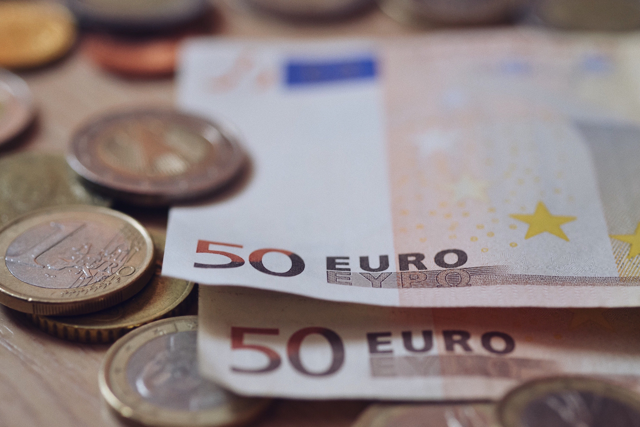 euros on a table