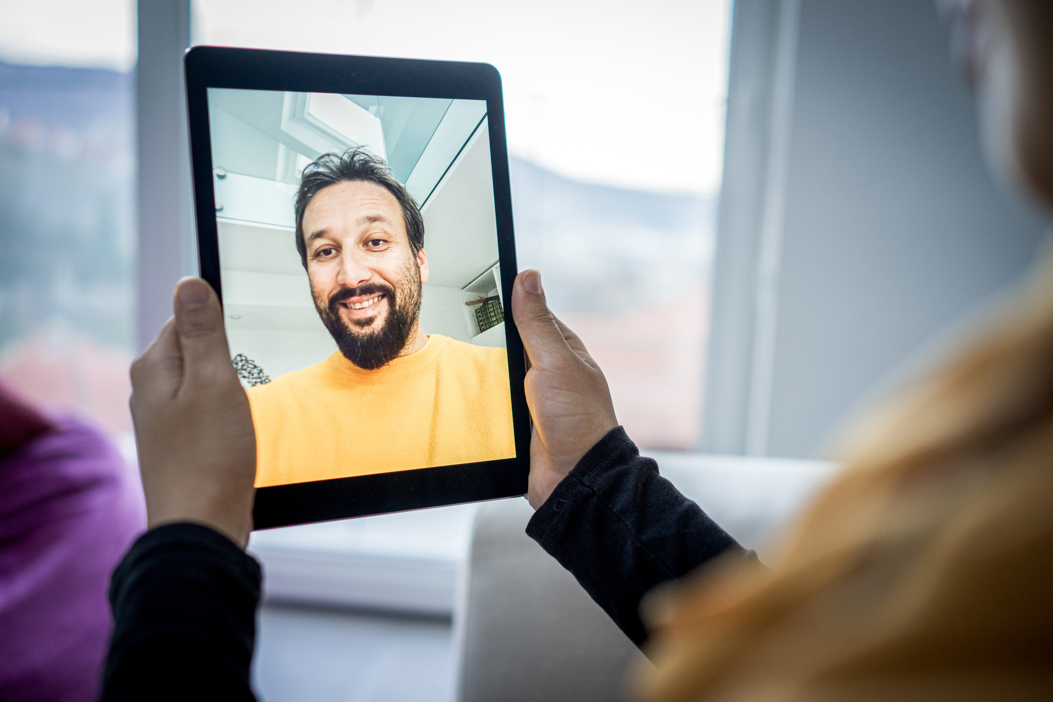 person on a video call