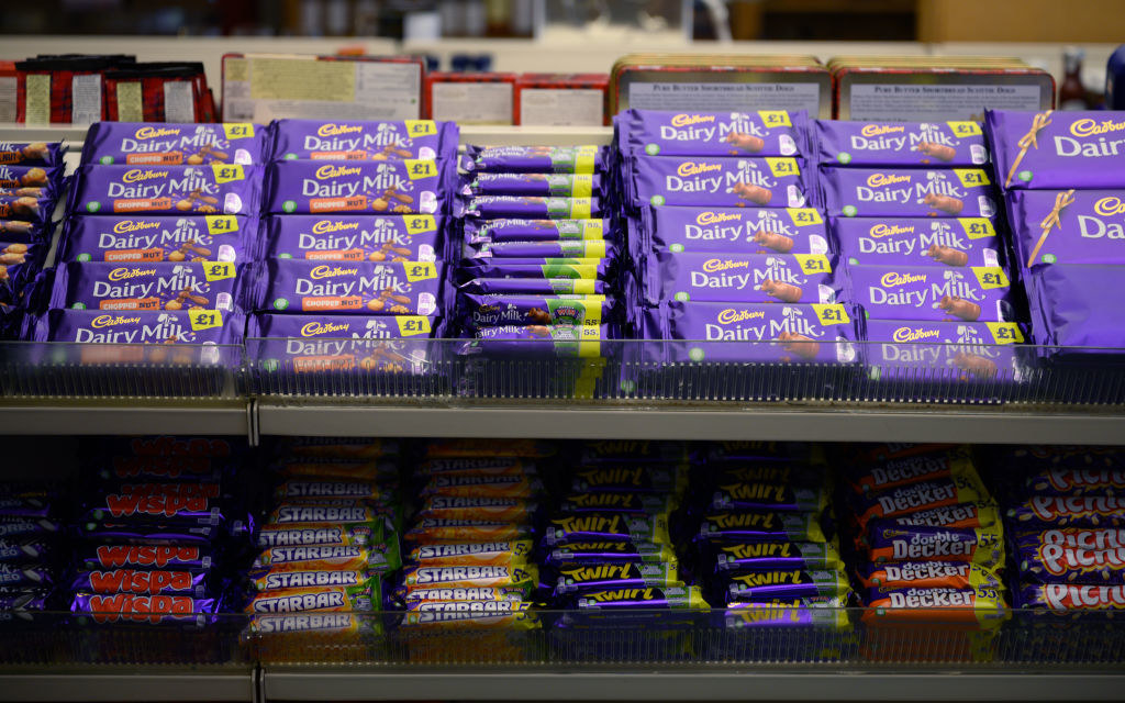 Dairy Milk bars on a shelf