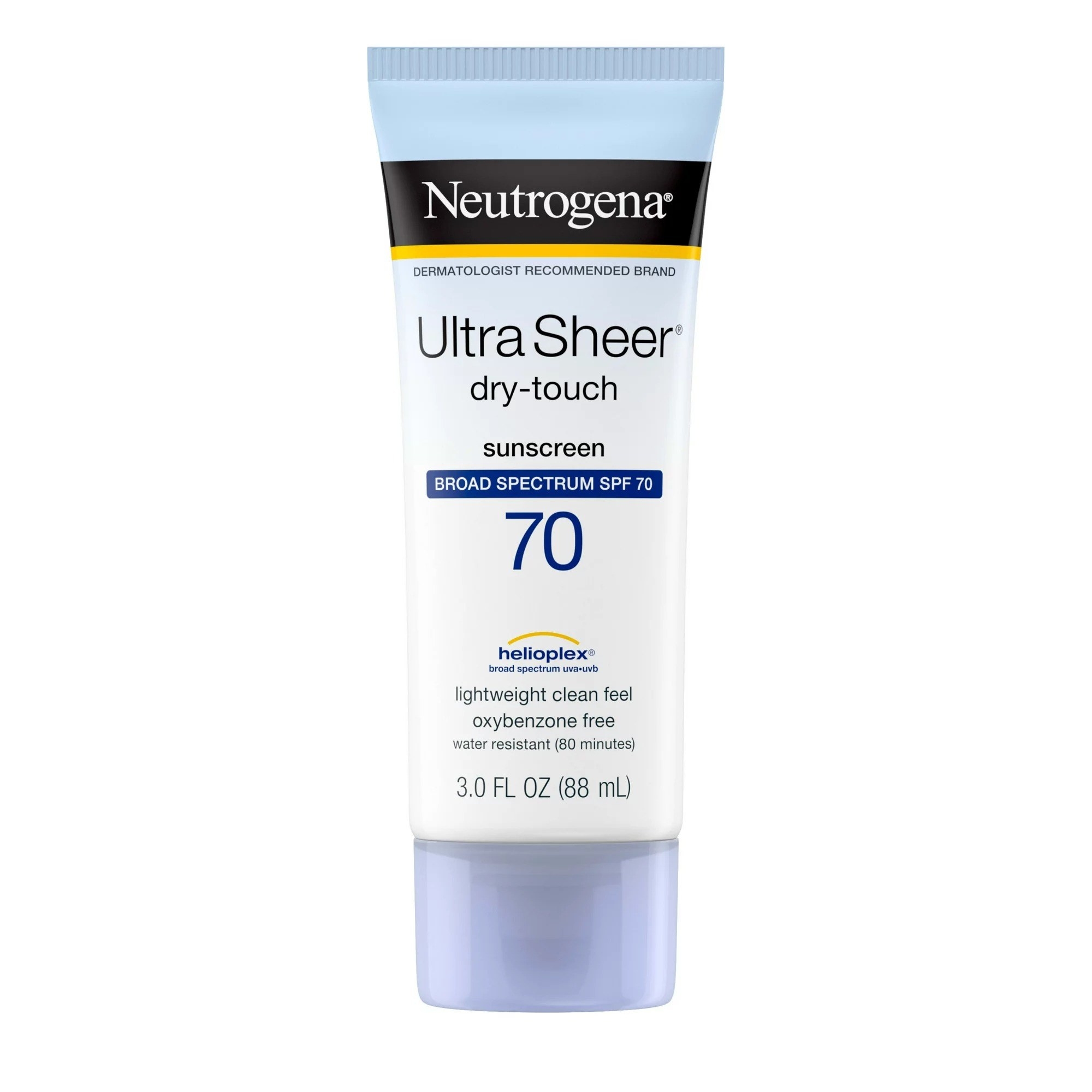 tube of Neutrogena Ultra-Sheer SPF 70 sunscreen