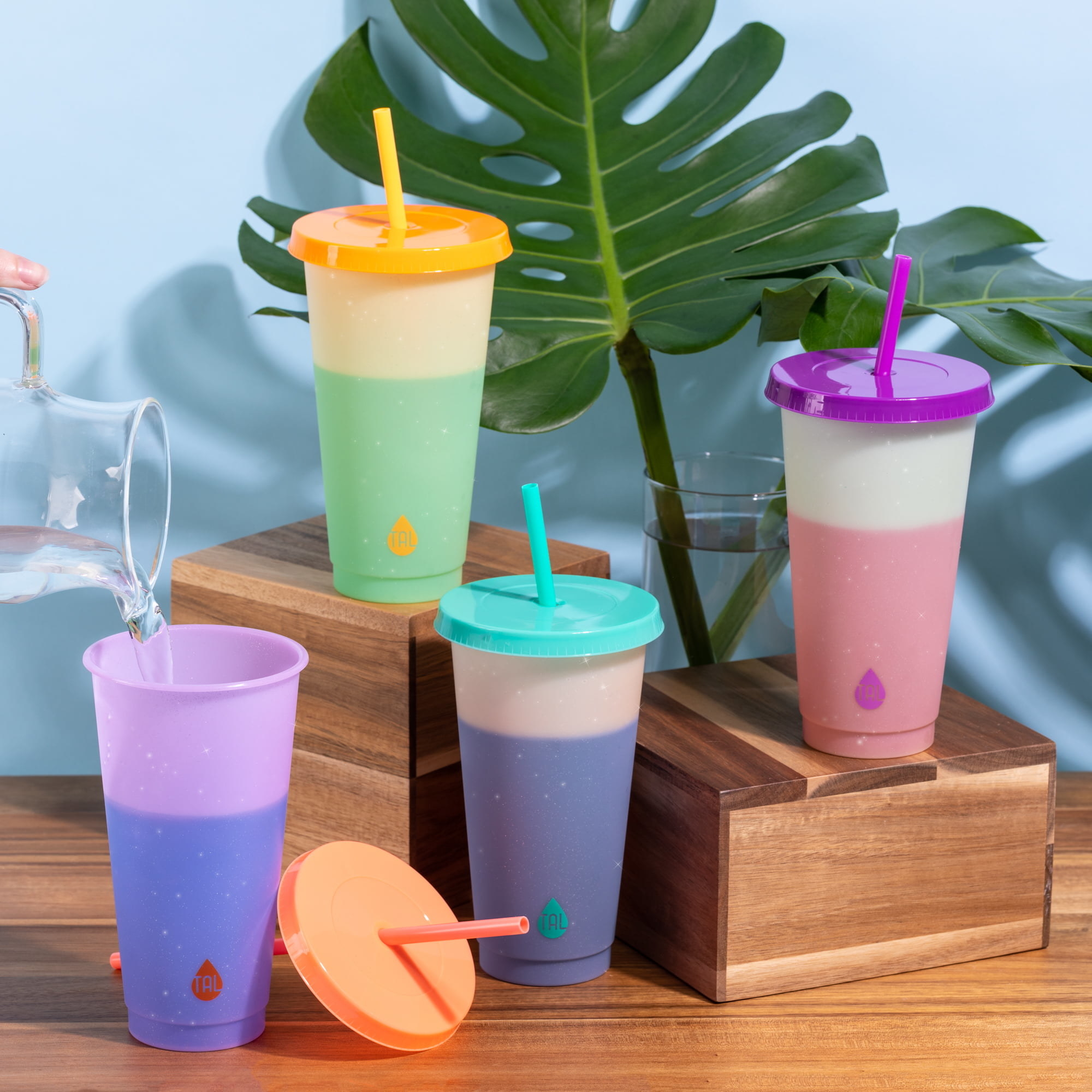 the tumblers in various bright colors