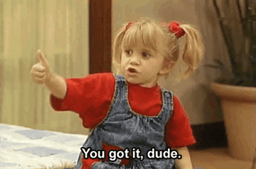 Michelle Tanner from &quot;Full House&quot; pointing.