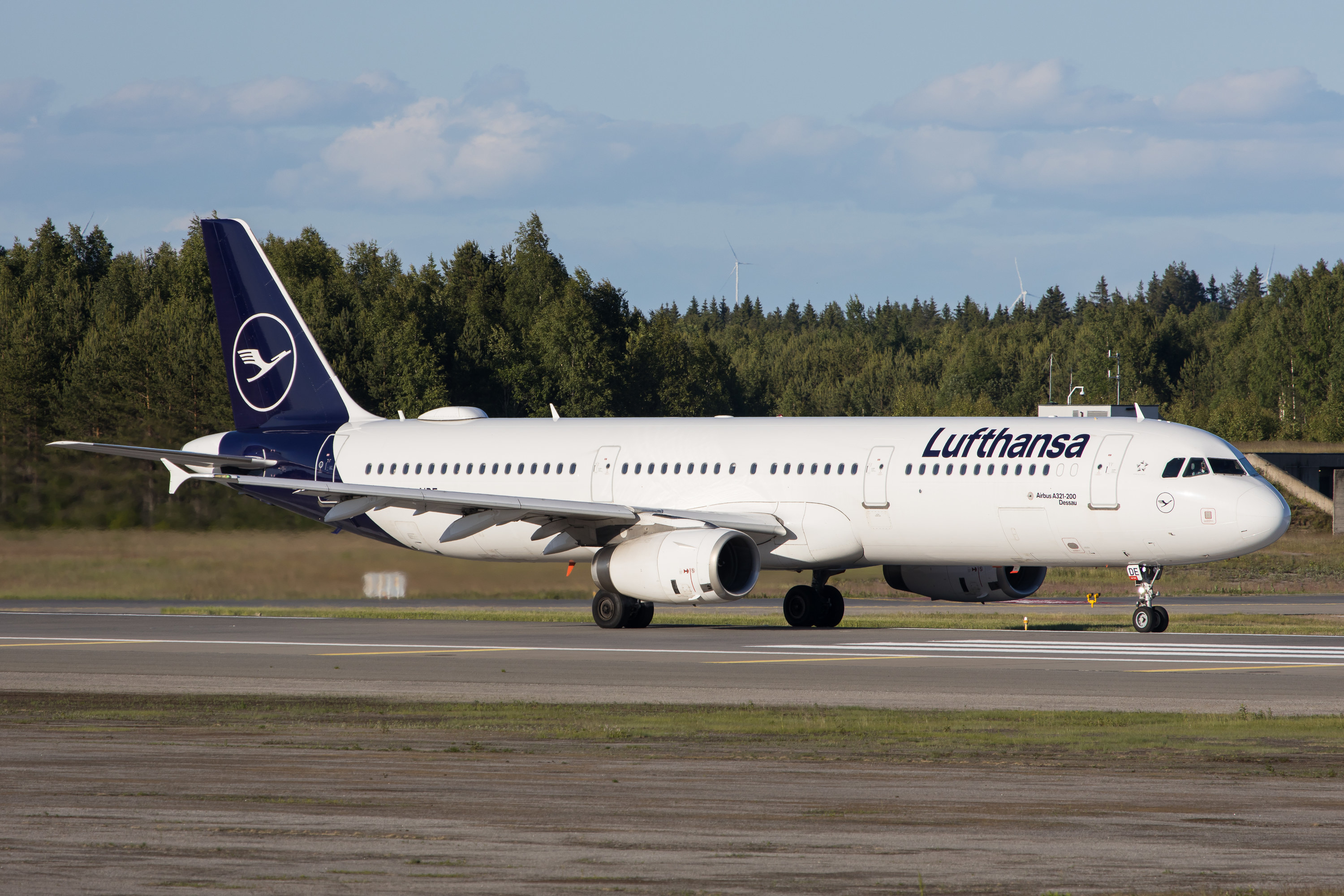 A Lufthansa airplane on the tarmac