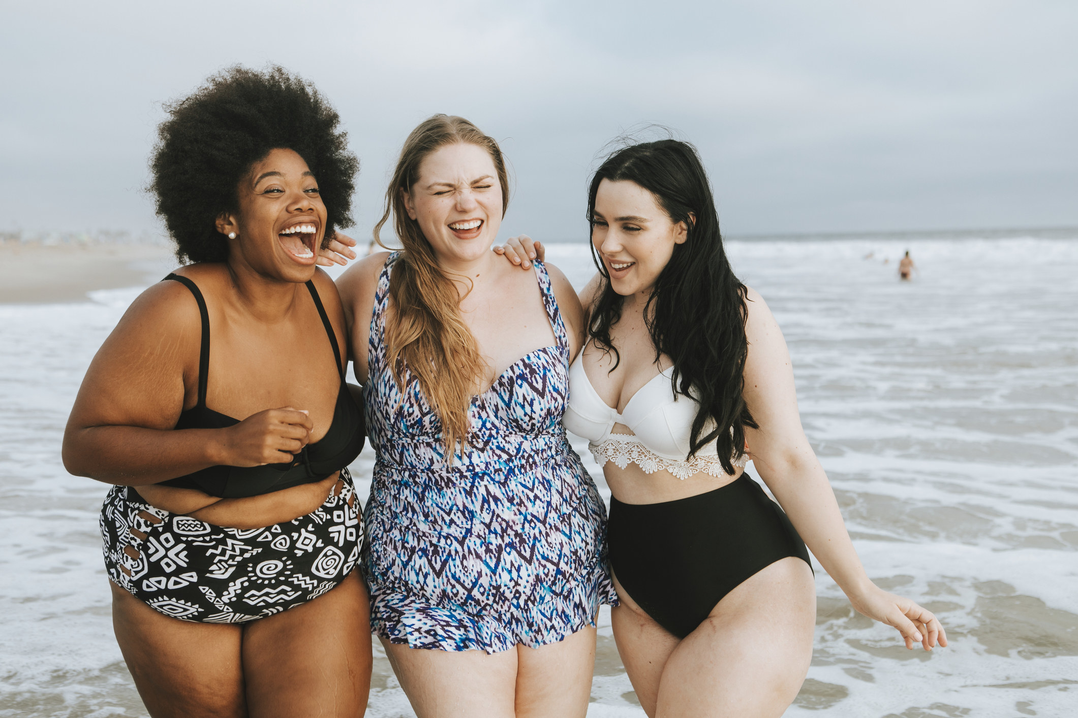 Women on the beach laughing