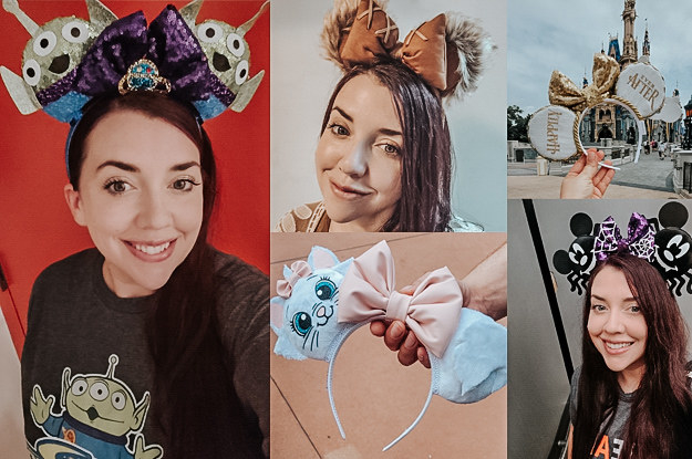 Wearing various ears while at the park.