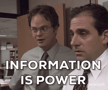 Dwight from &quot;The Office&quot; saying &quot;Information is power&quot;