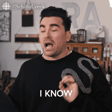 David from Schitt&#x27;s Creek saying &quot;I know, it&#x27;s a lot to process&quot;