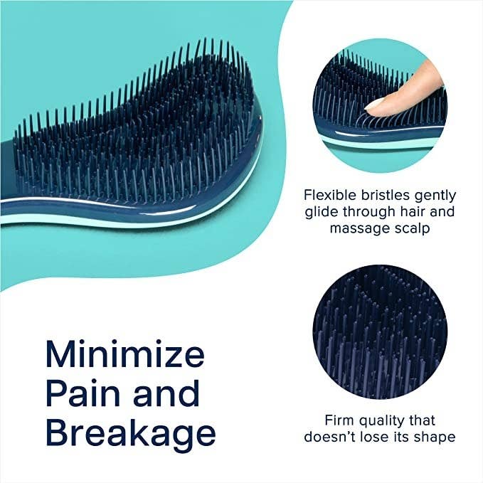 an info graphic showing the bristles that minimize pain and breakage