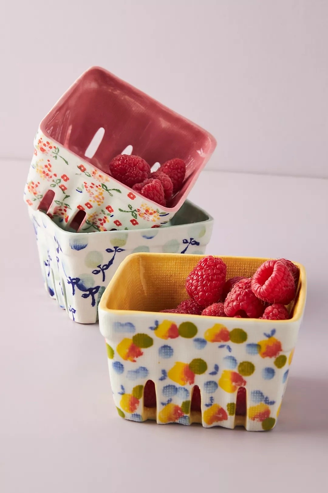Raspberries in berry basket