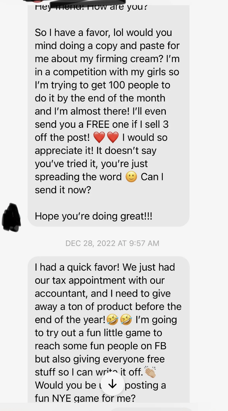 more messages asking for the favor