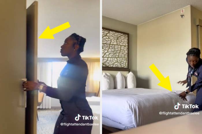 allyah in the video checking the closet space and under the bed