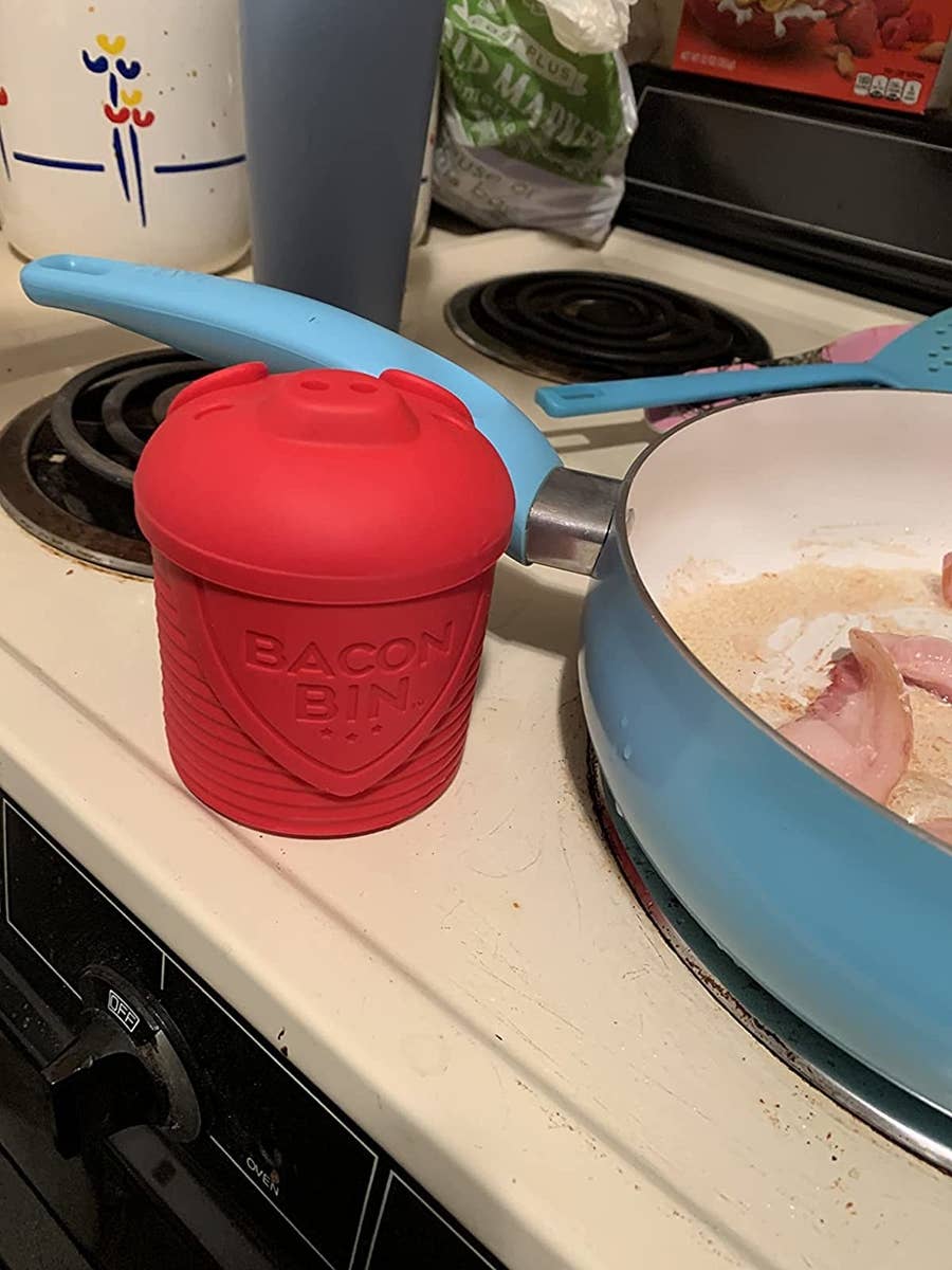 Talisman Designs Bacon Bin Grease Strainer & Collector | Family Friendly  Kitchen Tools | Fun & Functional Silicone Grease Container | Holds up to 1