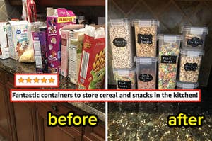 a before and after for food storage containers