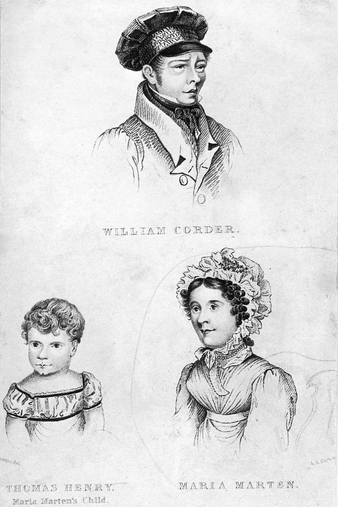 Renderings of Maria Marten and William Corder and Thomas Henry
