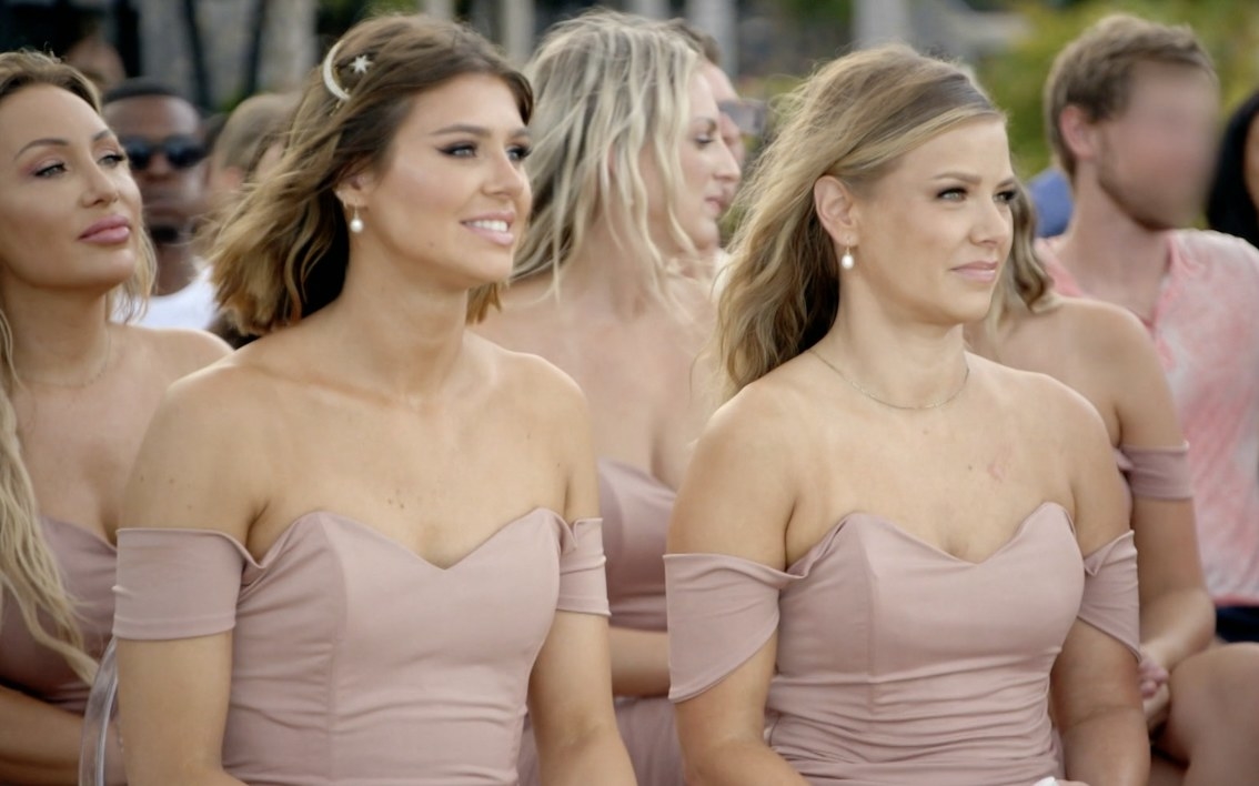 Raquel and Ariana in their bridesmaid dresses at Scheana&#x27;s wedding