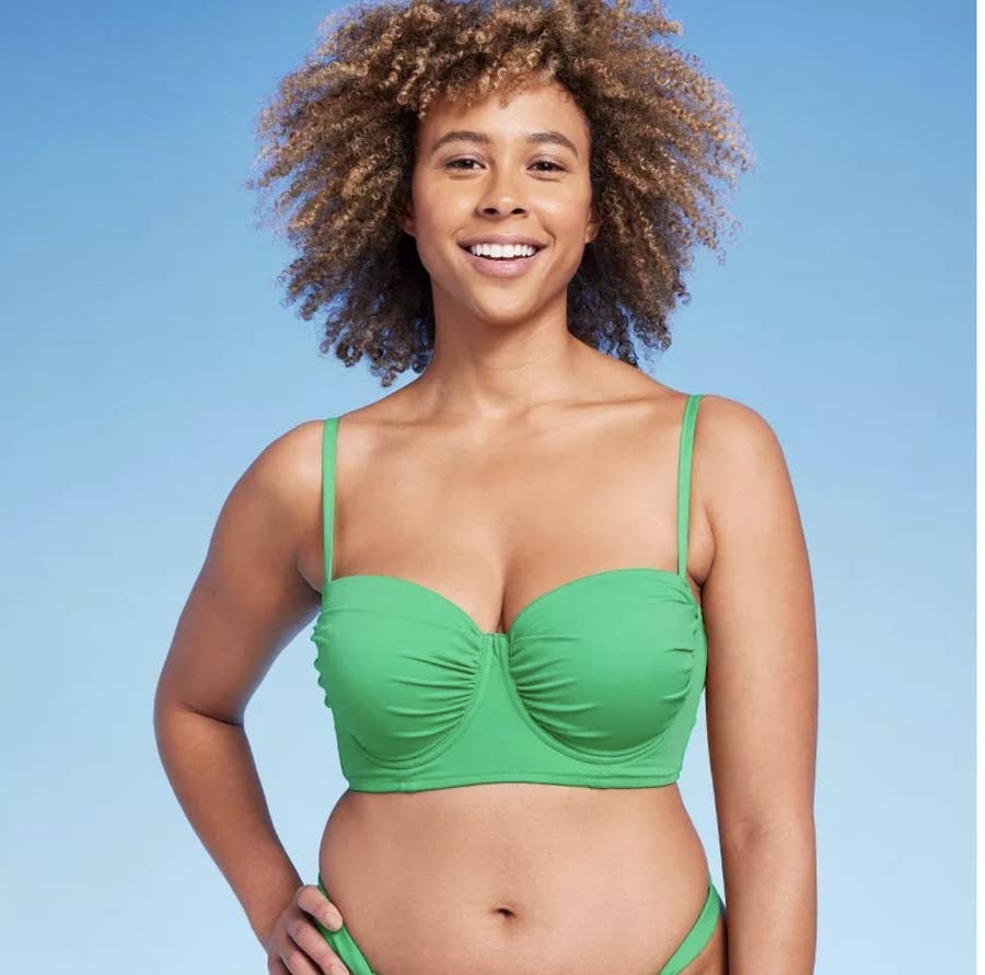 Bikini Set Swimwear Women Bikini Top for Big Breasts Swimsuits Beach Style  Bikinis Set (Color : 1005-Dark Green, Size : X-large) : : Fashion