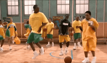GIF of people dancing in a gym