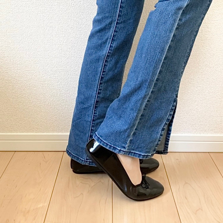 GU(ジーユー)の高見えパンプス「バレエシューズ」のコーディネート