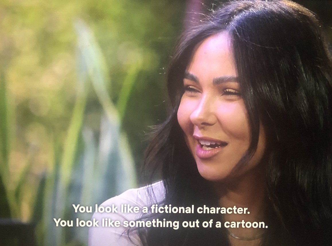 Irina says Zach looks like fictional character, a cartoon, after she sees him for the first time.