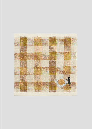 キャラメル柄のタオルハンカチ