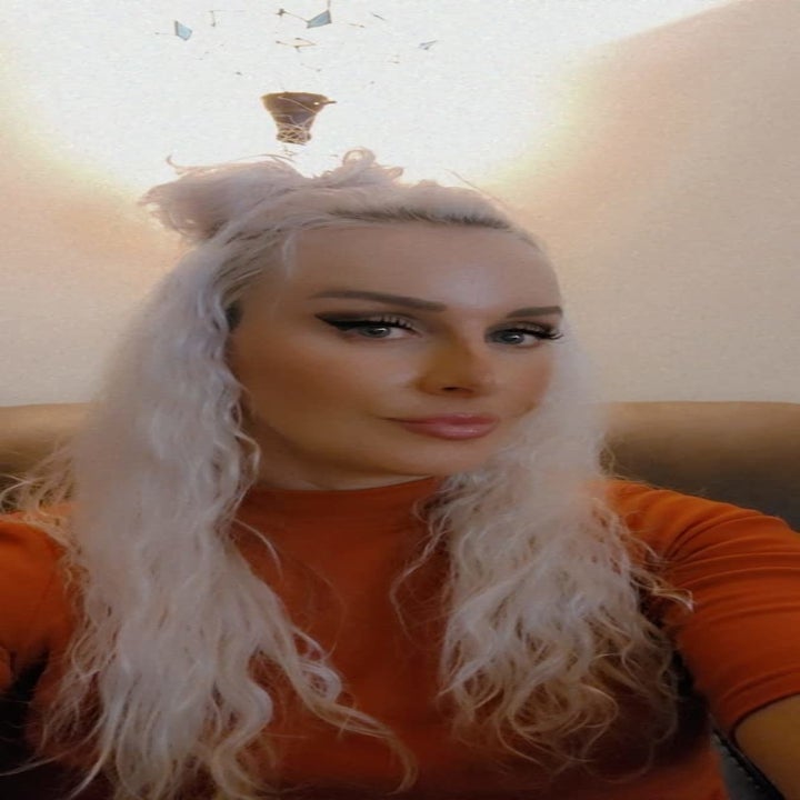 reviewer's hair before using the Color Wow spray