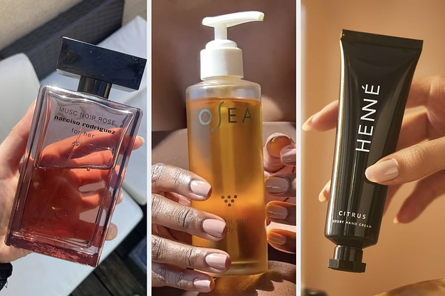 Narciso Rodriguez perfume, Osea oil, and Henne hand cream