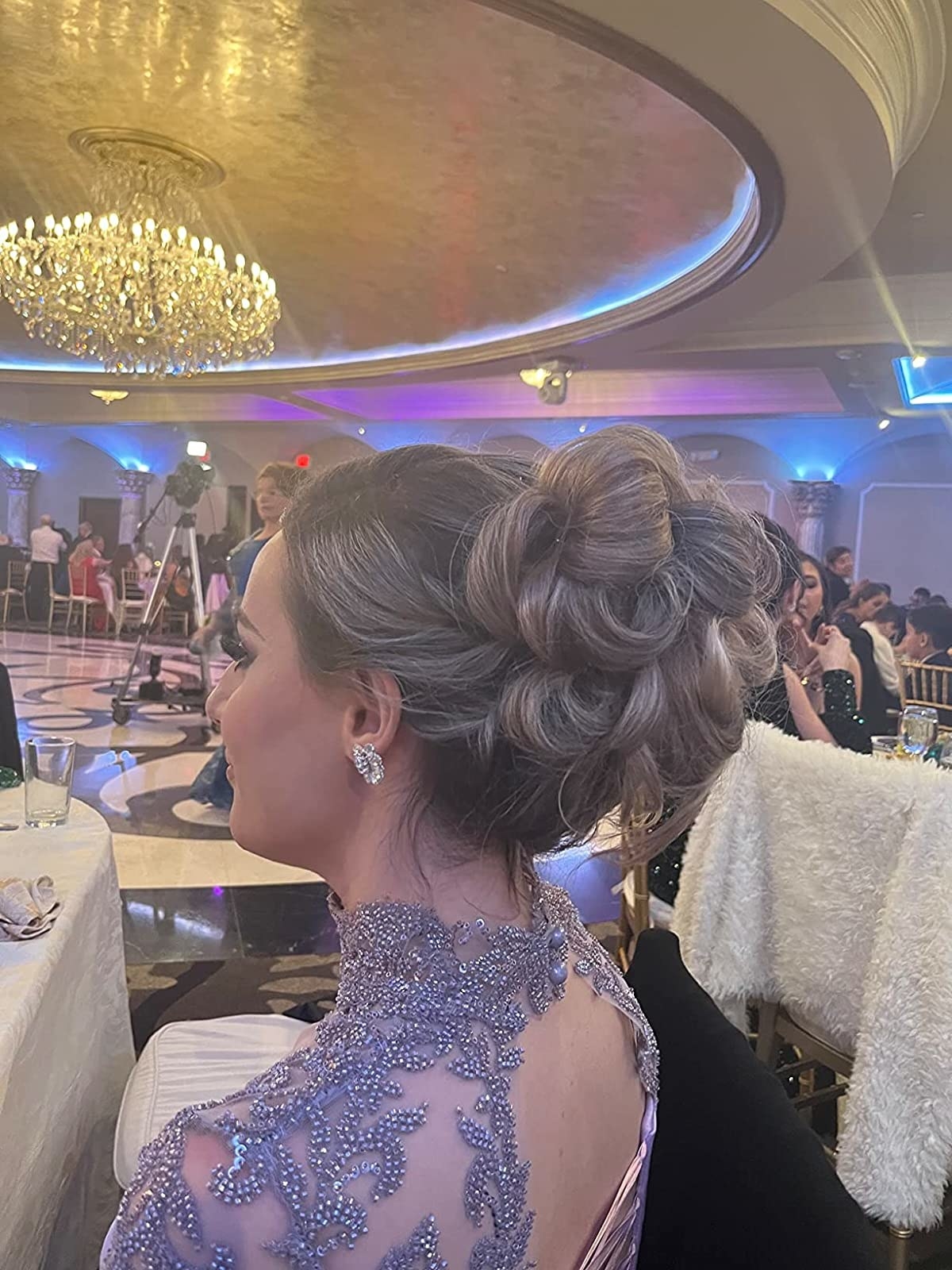 reviewer&#x27;s hair styled using the volumizing powder