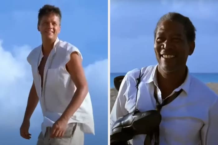 Andy and Red meet on the beach in Mexico