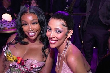 SZA and Doja Cat attend the 64th Annual GRAMMY Awards