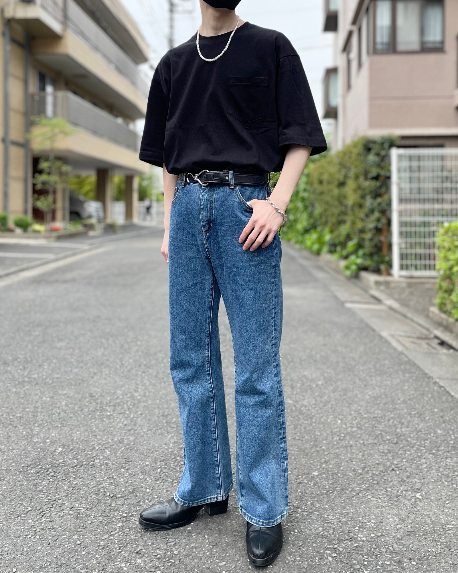 GU(ジーユー)のおすすめのメンズアイテム「コットンオーバーサイズT(5分袖)」のコーディネート