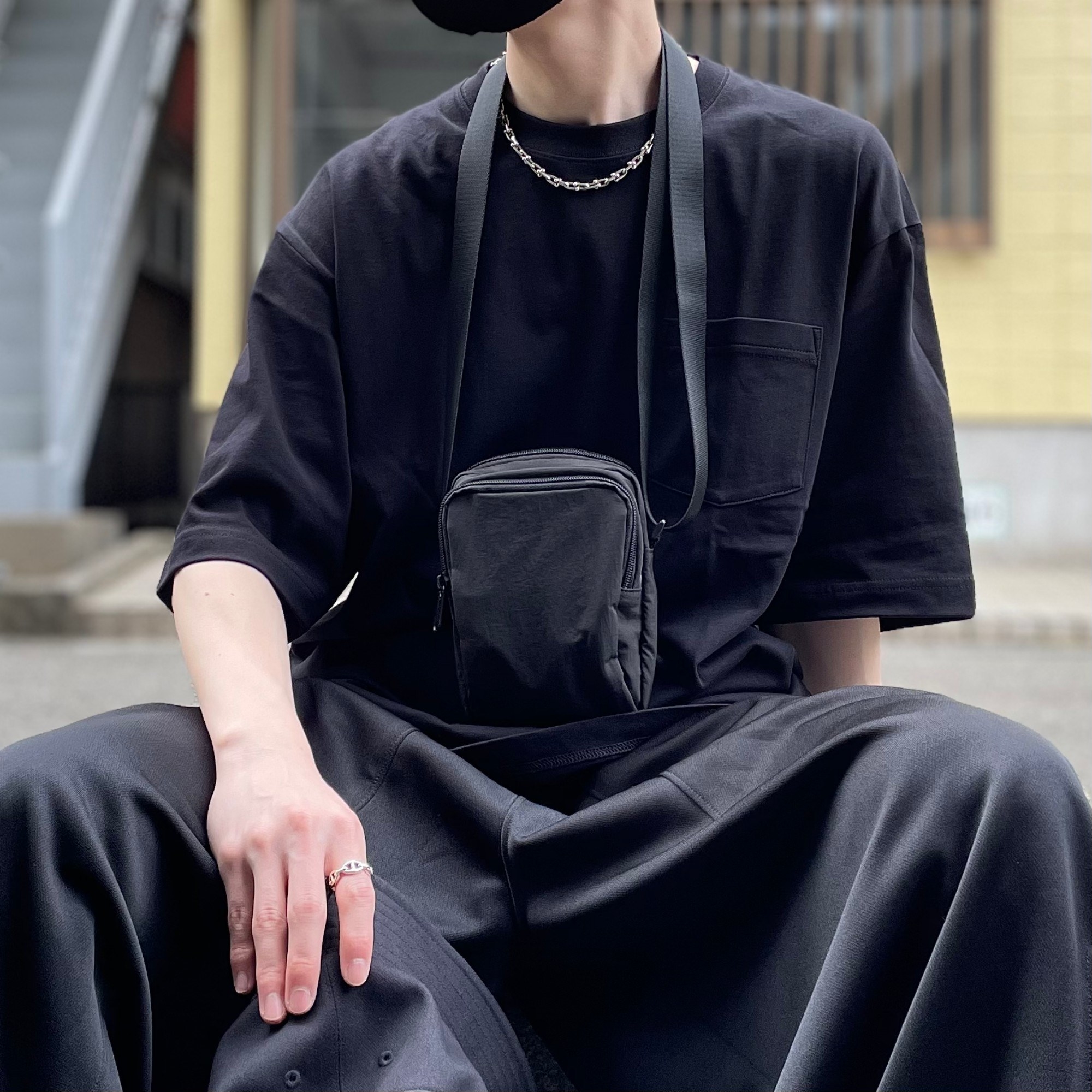 GU(ジーユー)のおすすめのメンズアイテム「コットンオーバーサイズT(5分袖)」のコーディネート