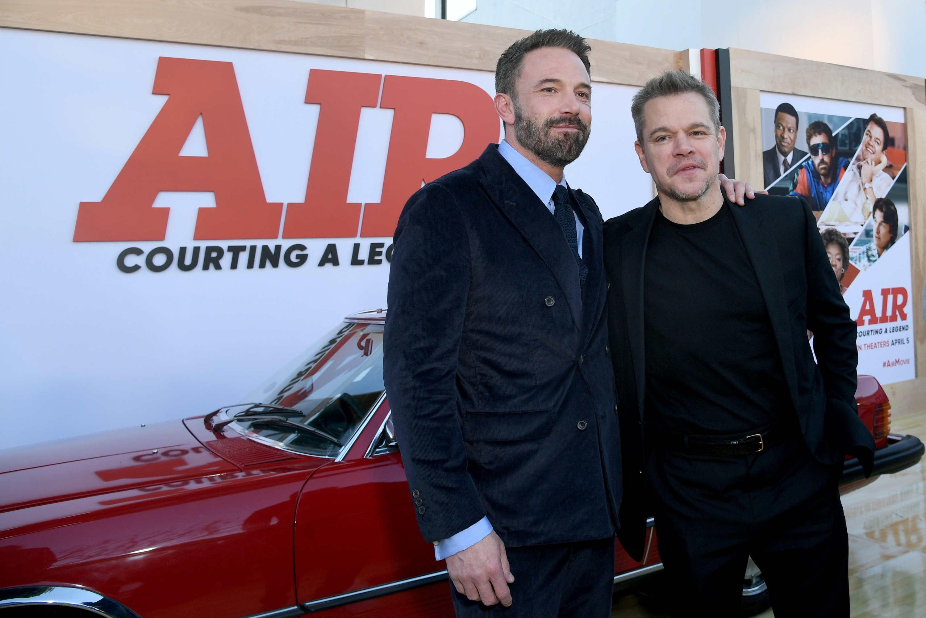 closeup of ben and matt at an event