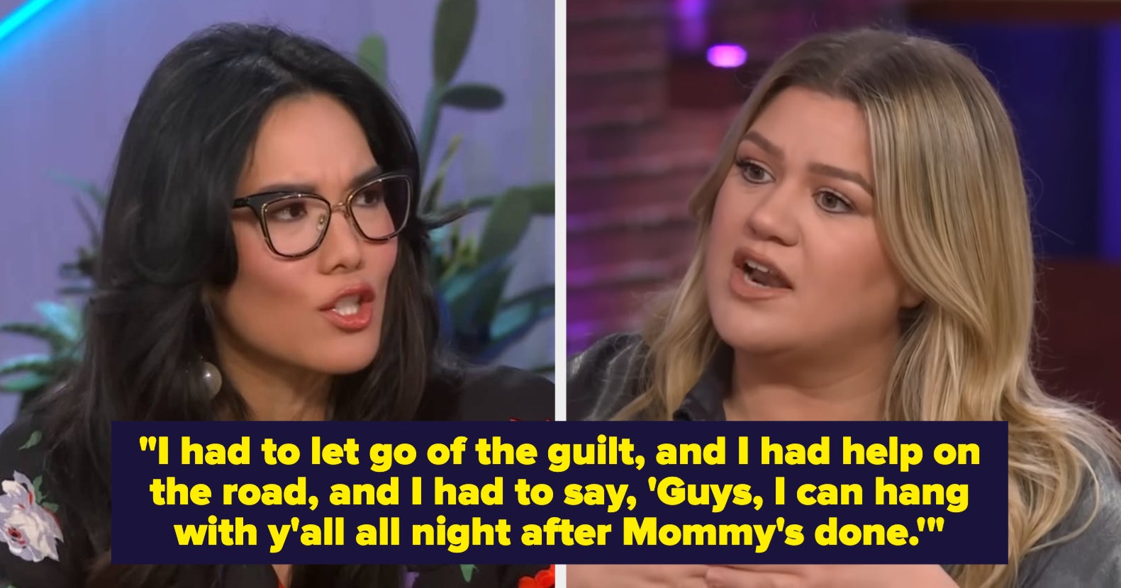 Kelly Clarkson And Ali Wong Got Candid About Being Working Moms Who Travel On The Job, And Fans Are Calling It Kelly’s Best Interview Yet