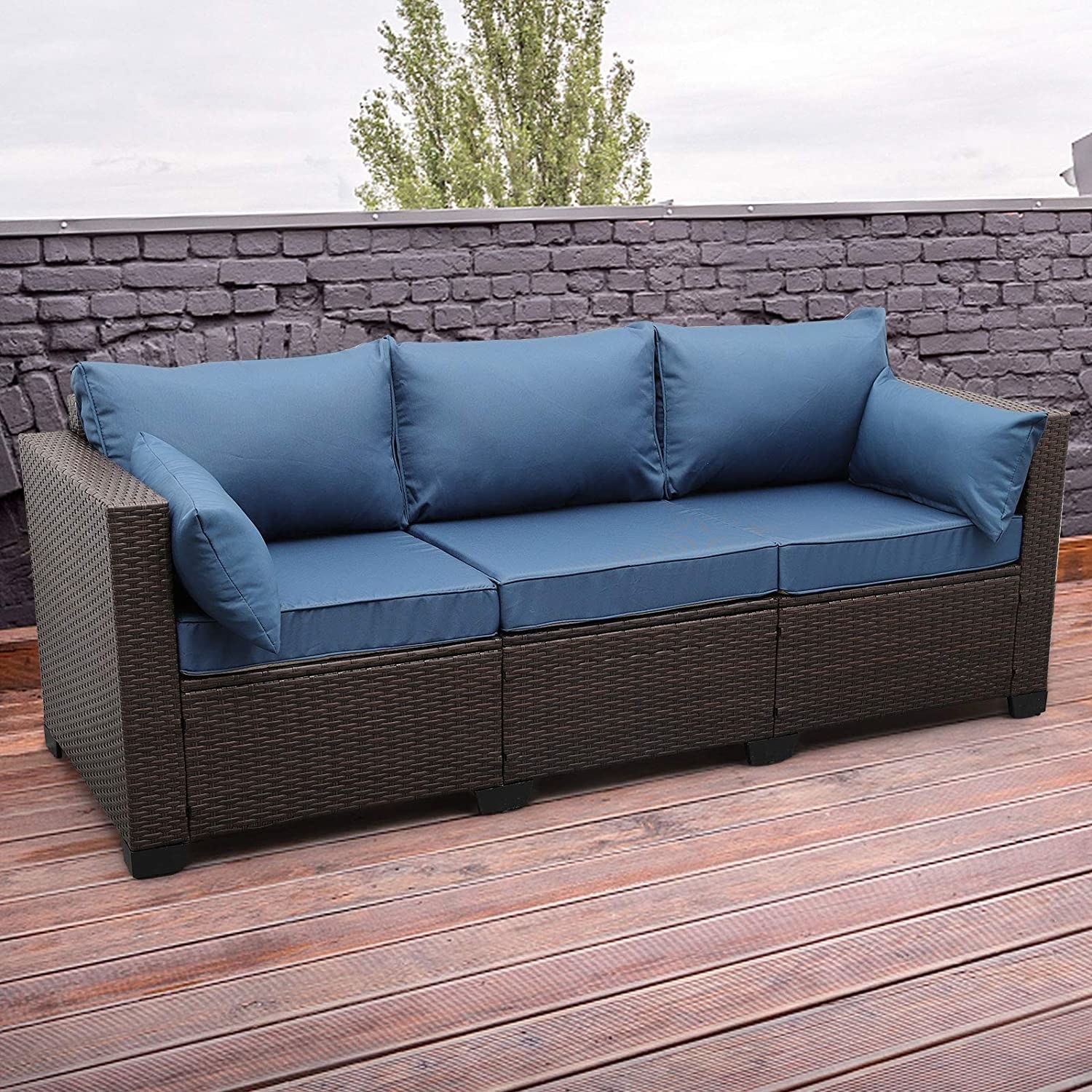 Long patio clearance sofa